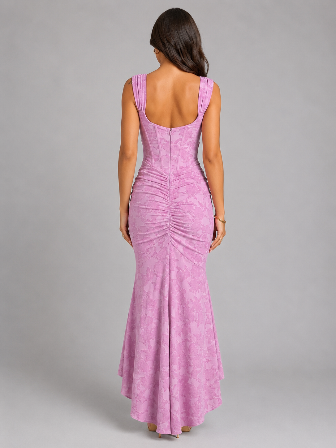 Damen Korsett-Maxikleid mit Blumenprint