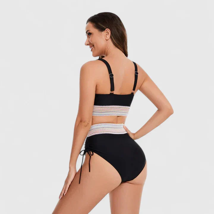 Damen Bikini-Set V-Ausschnitt Bauchkontrolle