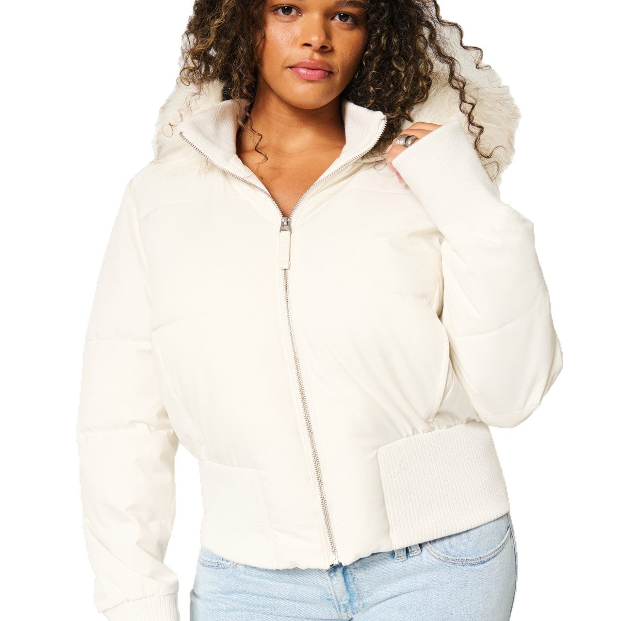 Damen Steppjacke mit abnehmbarer Kapuze
