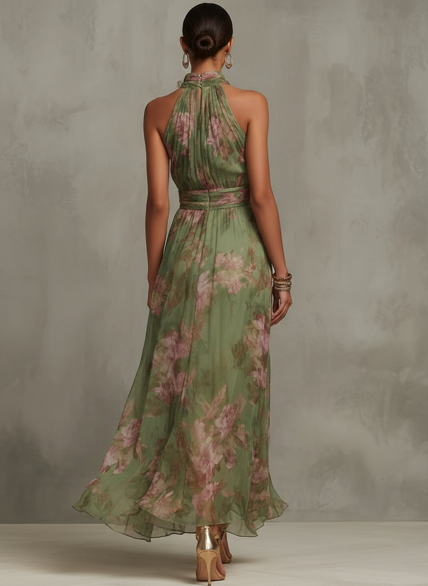 Damen Maxikleid Blumenprint Sommer