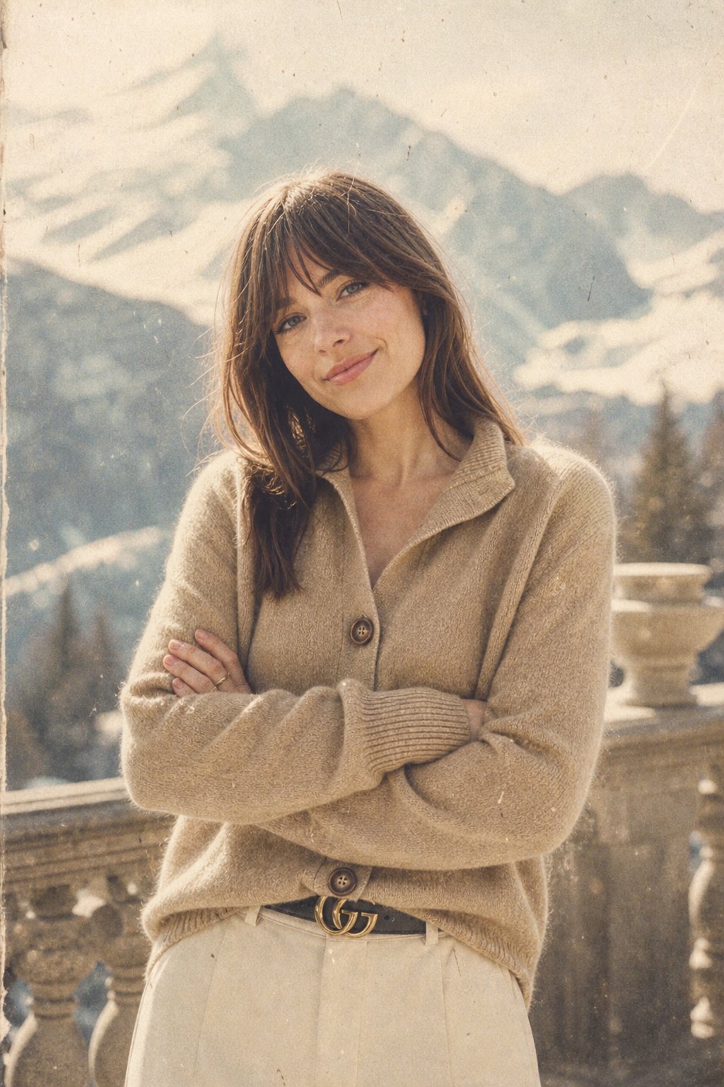 Damen warme Wollmix-Strickjacke mit Knopfleiste