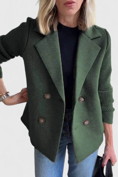 Damen doppelreihiger Blazer mit Reverskragen