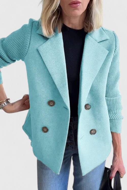 Damen doppelreihiger Blazer mit Reverskragen