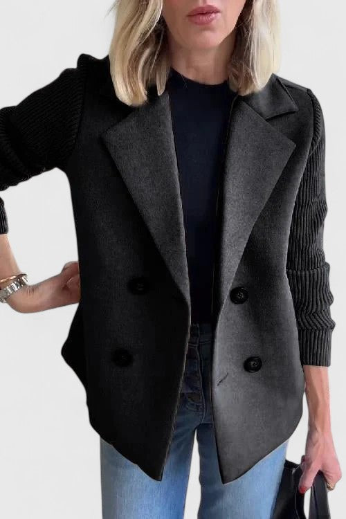 Damen doppelreihiger Blazer mit Reverskragen