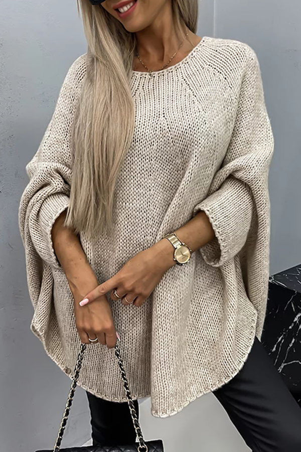 Damen Zopfstrickpullover mit Rundhalsausschnitt
