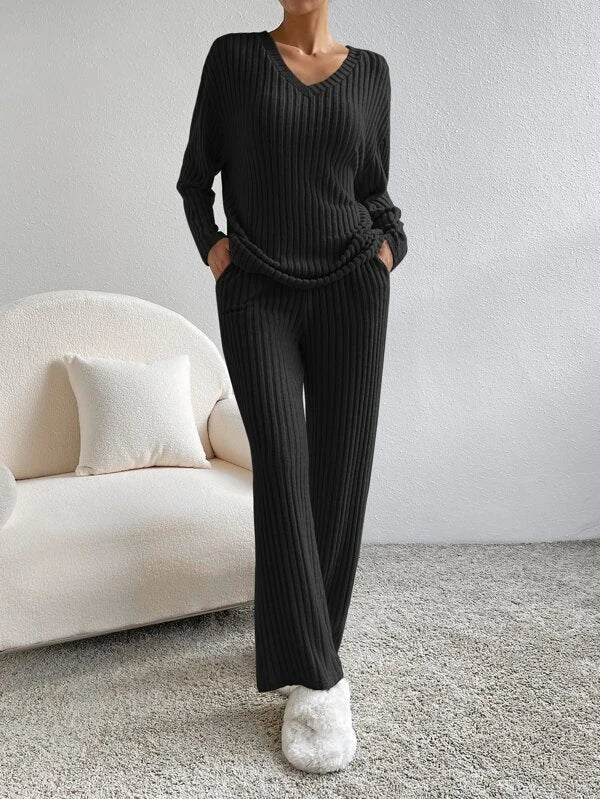 Damen Pullover-Set mit weiter Hose