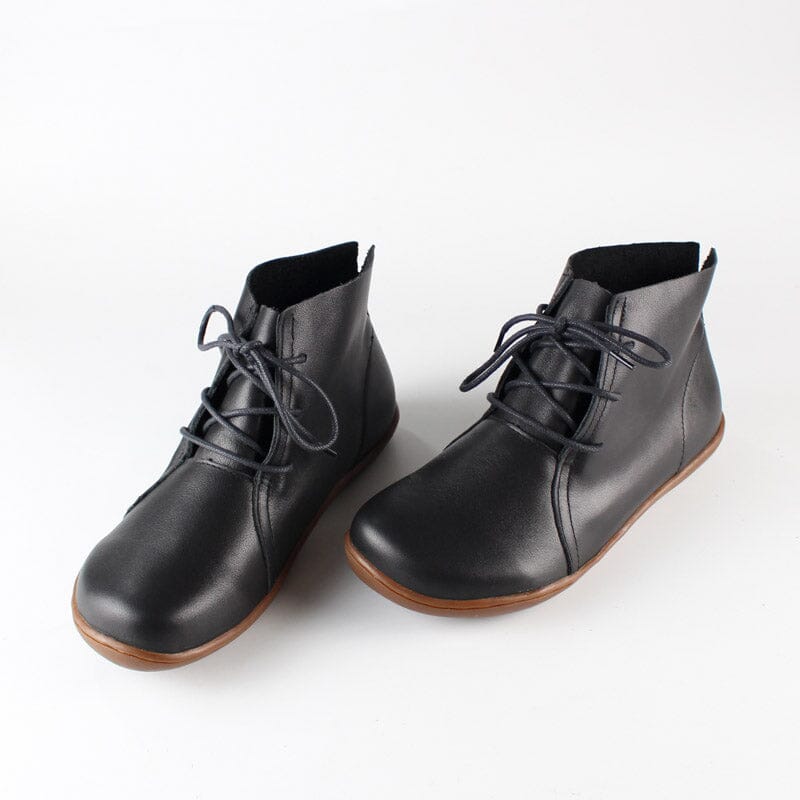 Damen Schnürstiefeletten mit Rundkappe im Retro-Stil
