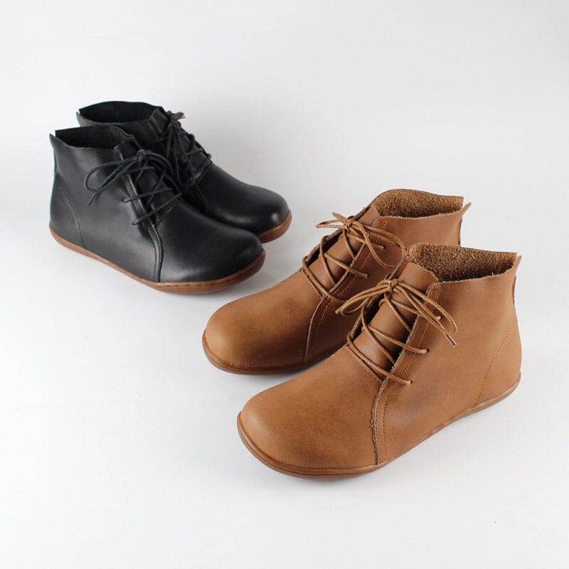 Damen Schnürstiefeletten mit Rundkappe im Retro-Stil