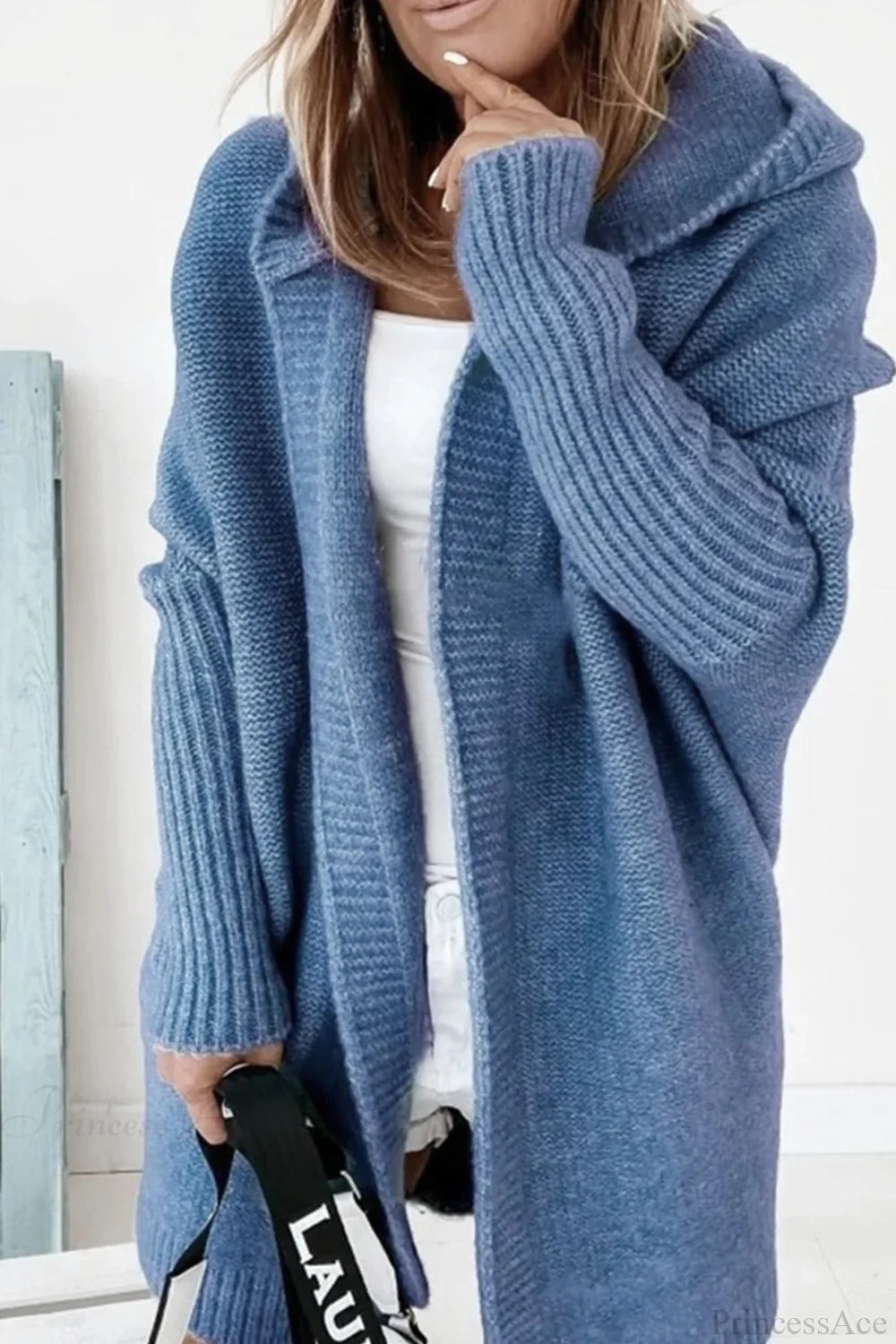 Damen Strickjacke mit Reverskragen und Farbblock-Muster