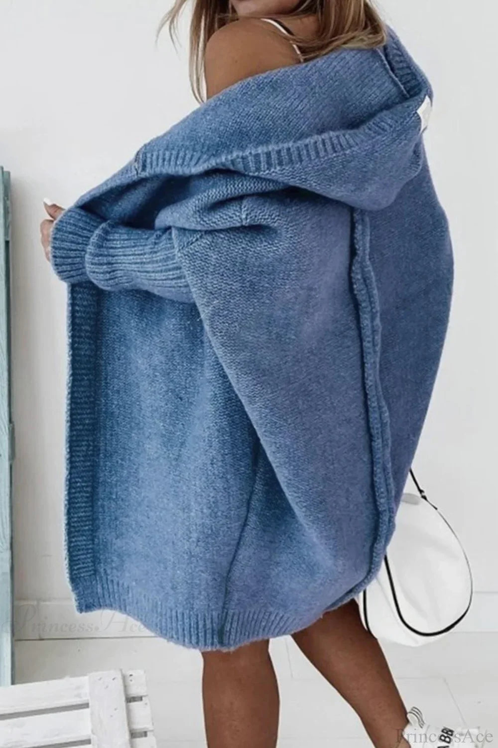 Damen Strickjacke mit Reverskragen und Farbblock-Muster