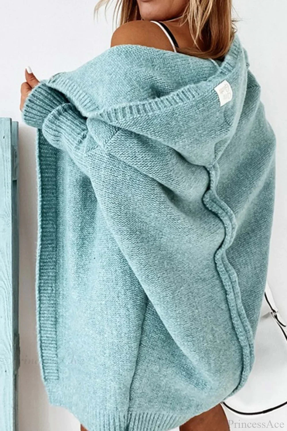 Damen Strickjacke mit Reverskragen und Farbblock-Muster
