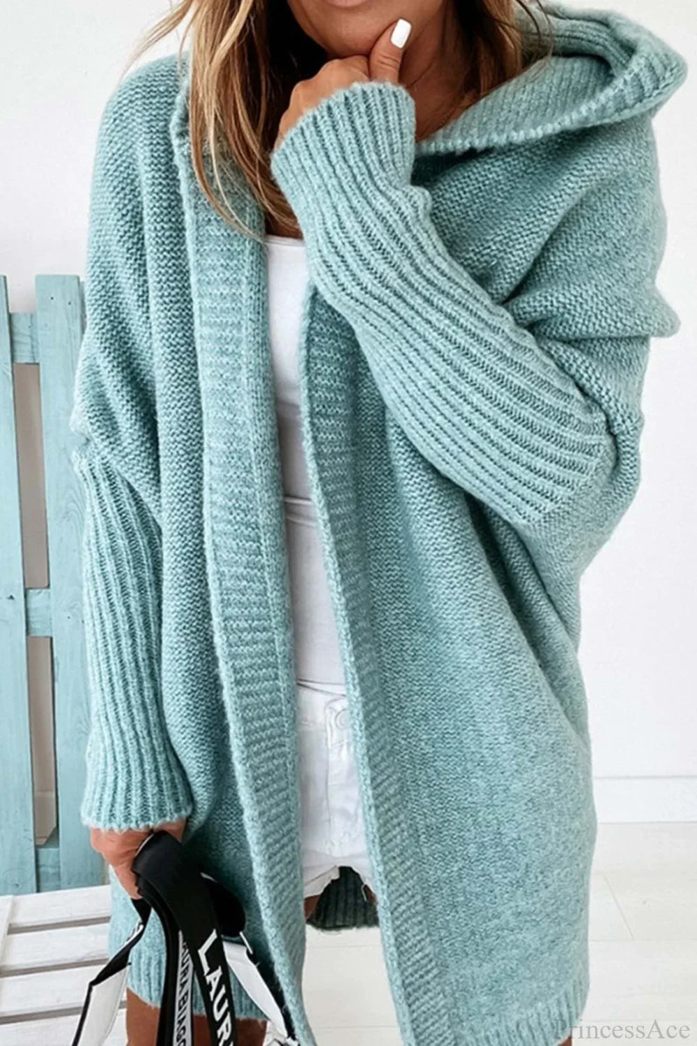 Damen Strickjacke mit Reverskragen und Farbblock-Muster