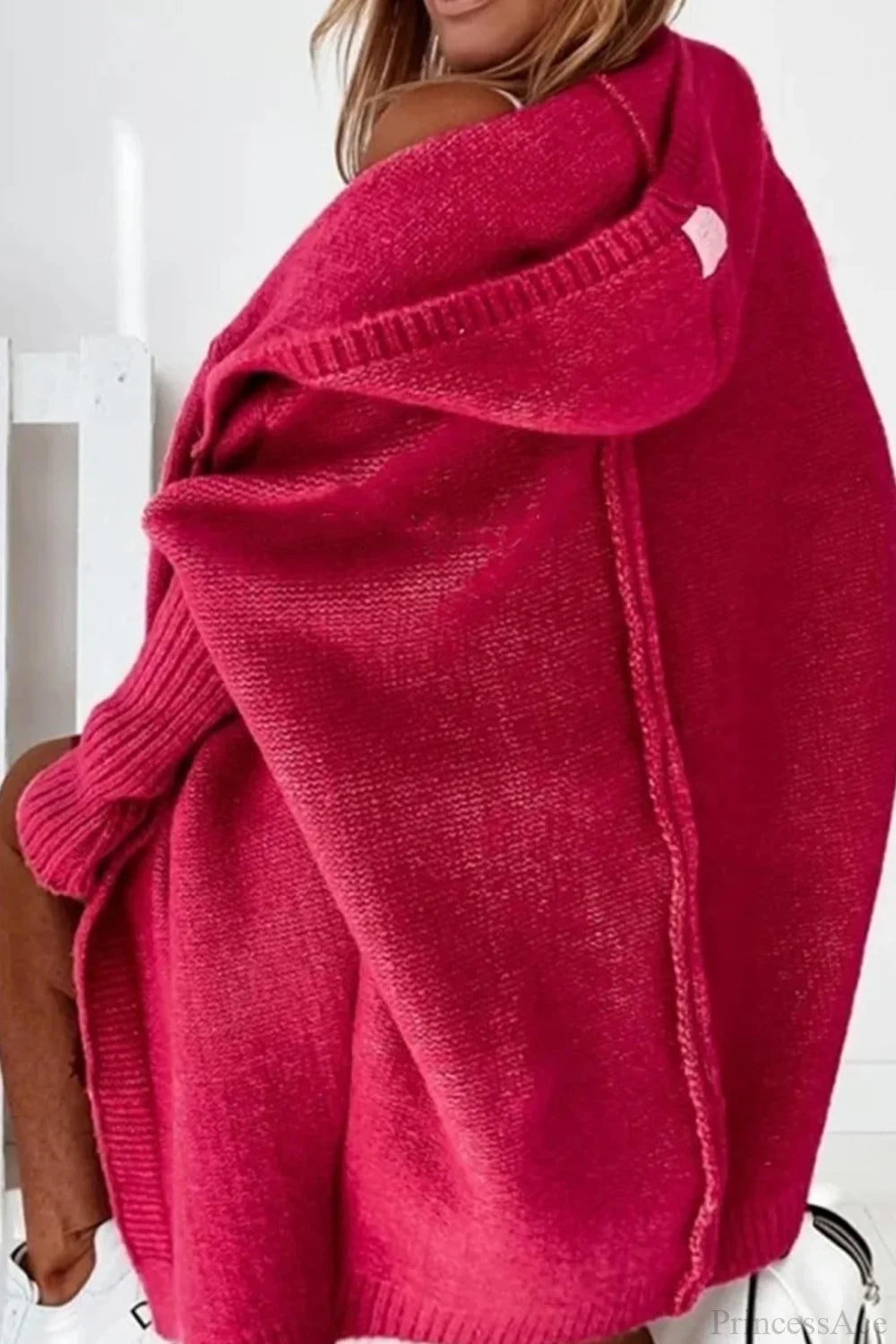 Damen Strickjacke mit Reverskragen und Farbblock-Muster