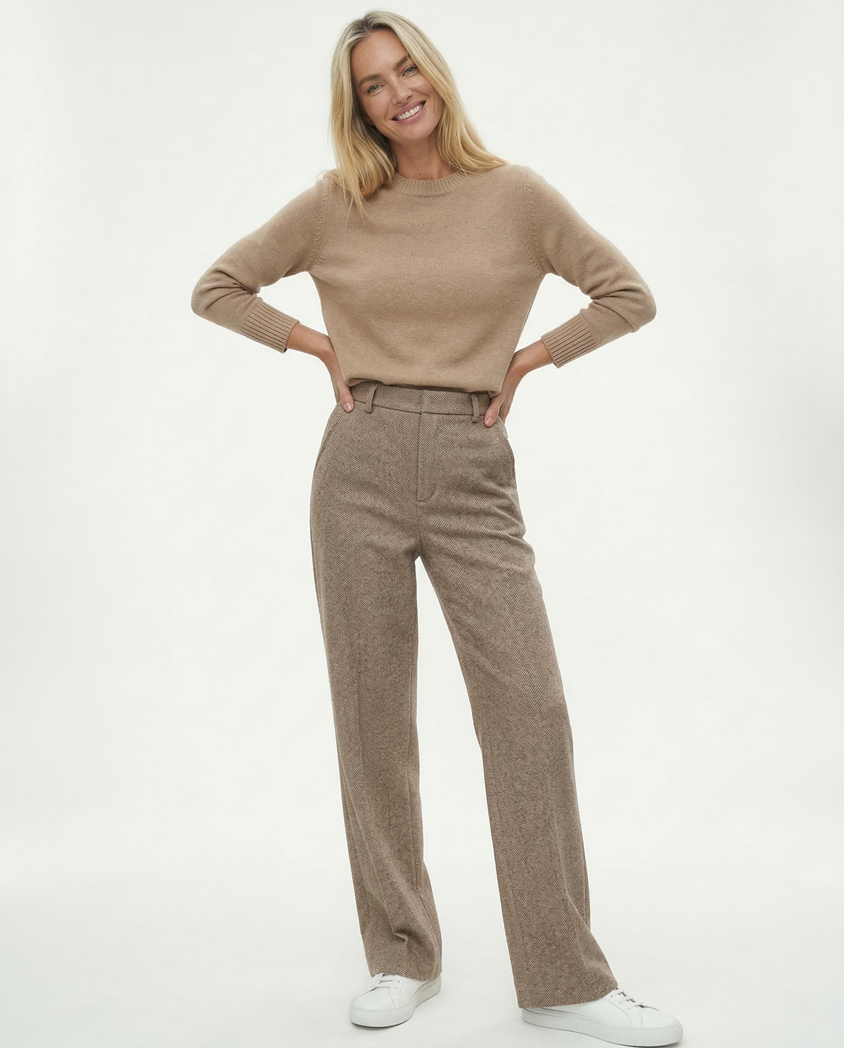 Damen Wollmix-Hose mit hohem Bund