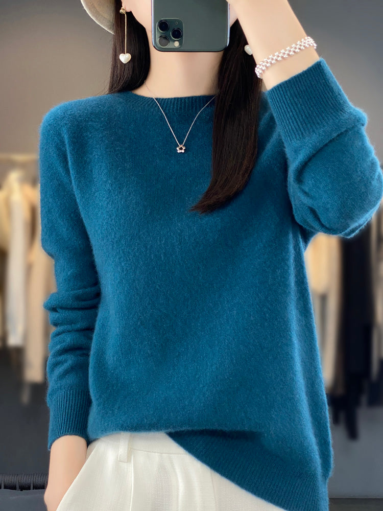 Damen warmer Pullover in lockerer Passform