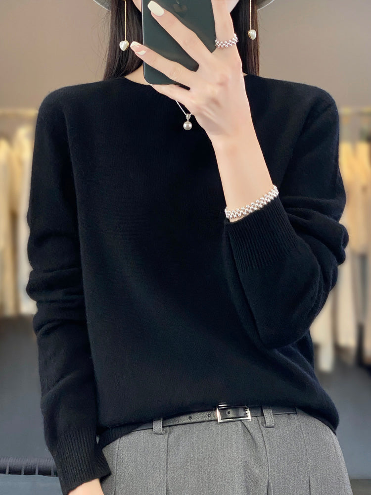 Damen warmer Pullover in lockerer Passform