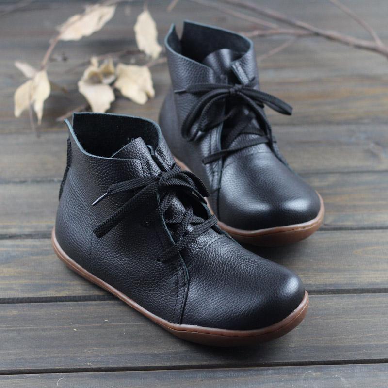 Damen Schnürstiefeletten mit Rundkappe im Retro-Stil