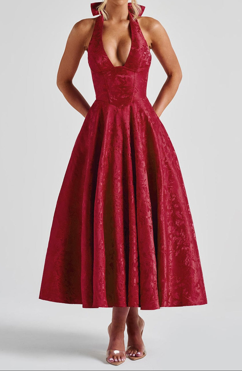 Damen Midikleid Trägerkleid Drapiert Beinschlitz