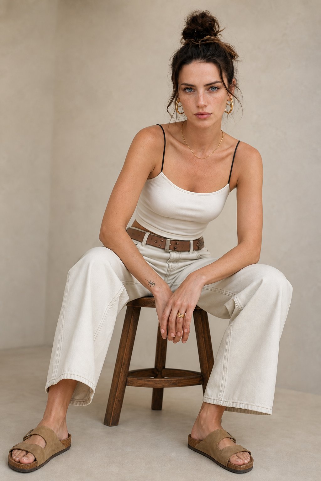 Damen Barrel-Leg-Jeans mit weitem Bein