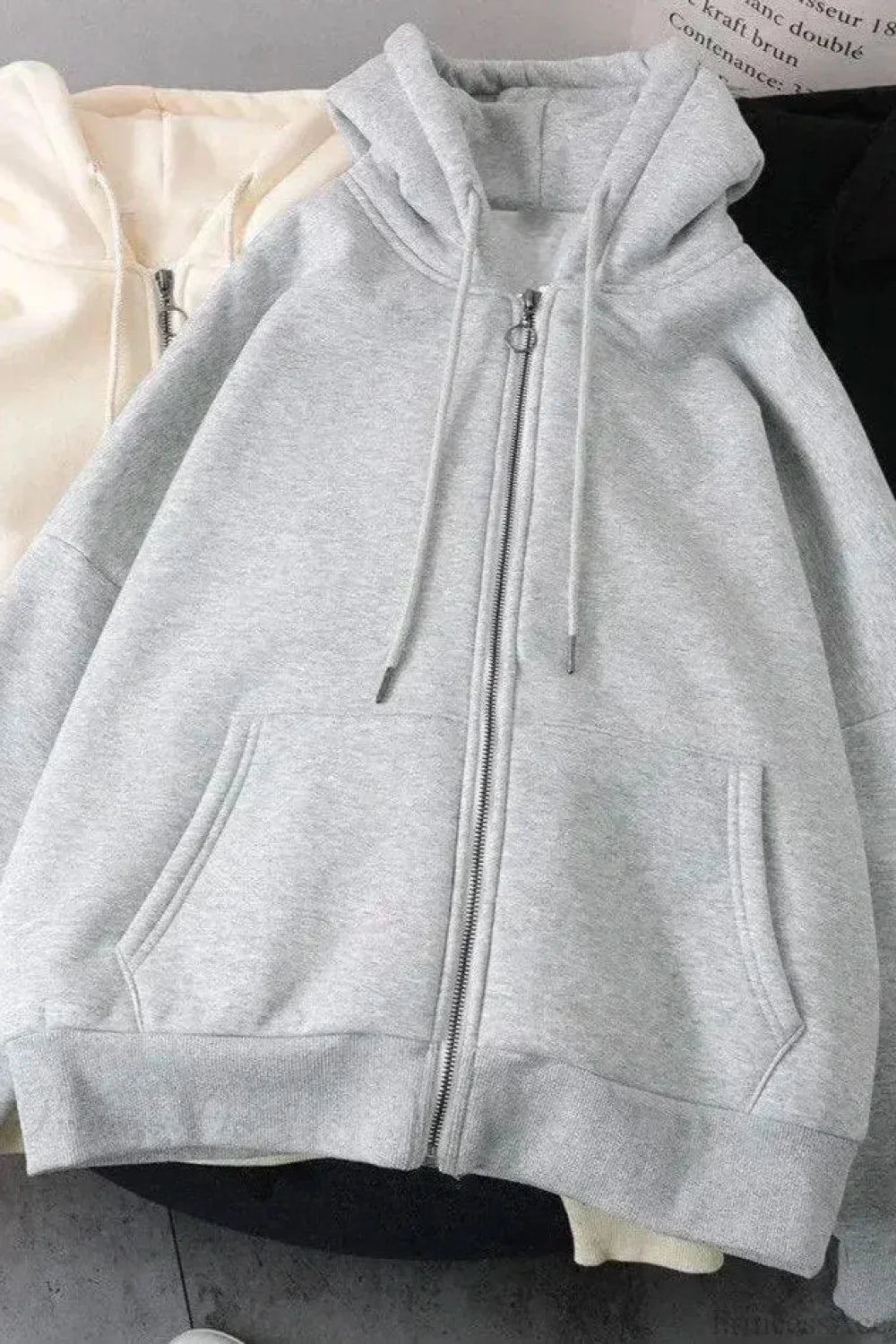 Damen Hoodie mit Kapuze und Reißverschluss