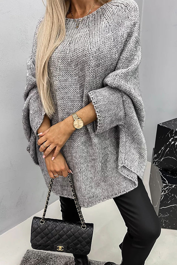 Damen Zopfstrickpullover mit Rundhalsausschnitt