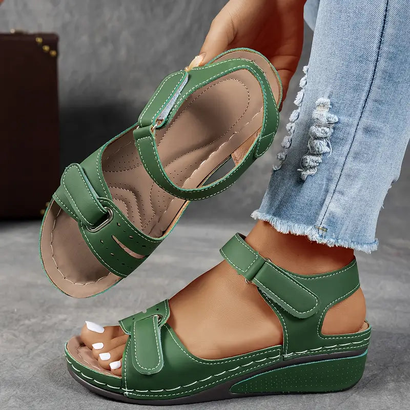 Damen orthopädische Ledersandalen mit Fußbett