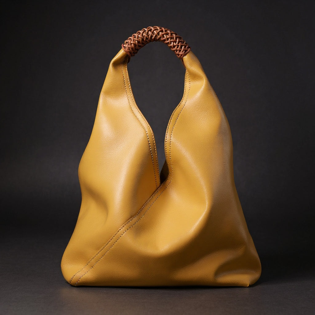 Damen weiche Hobo Bag mit geflochtenem Henkel