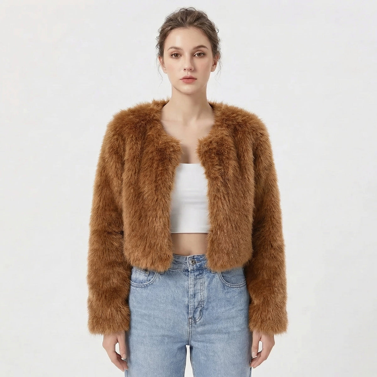 Damen kurze Jacke mit offenem Schnitt