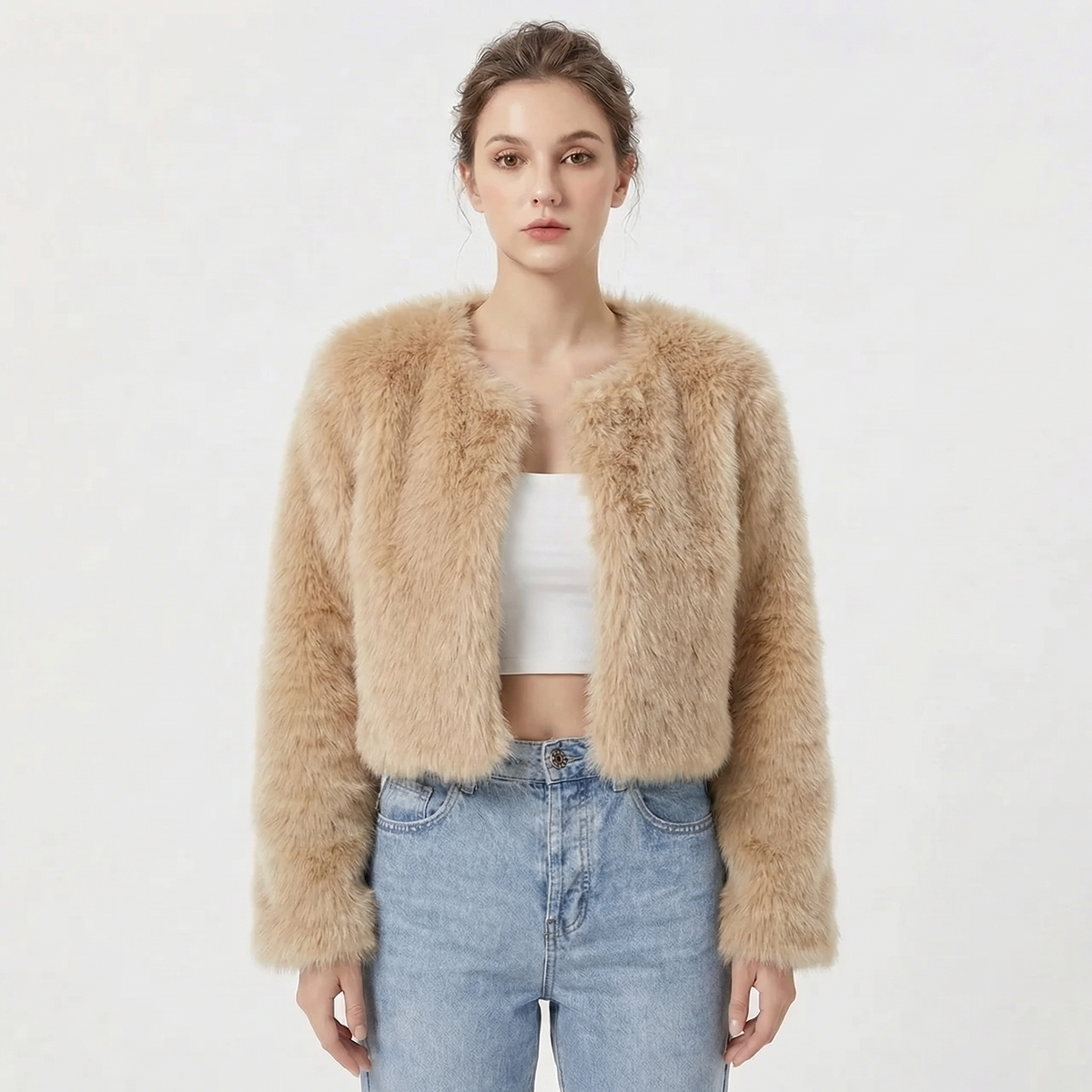 Damen kurze Jacke mit offenem Schnitt
