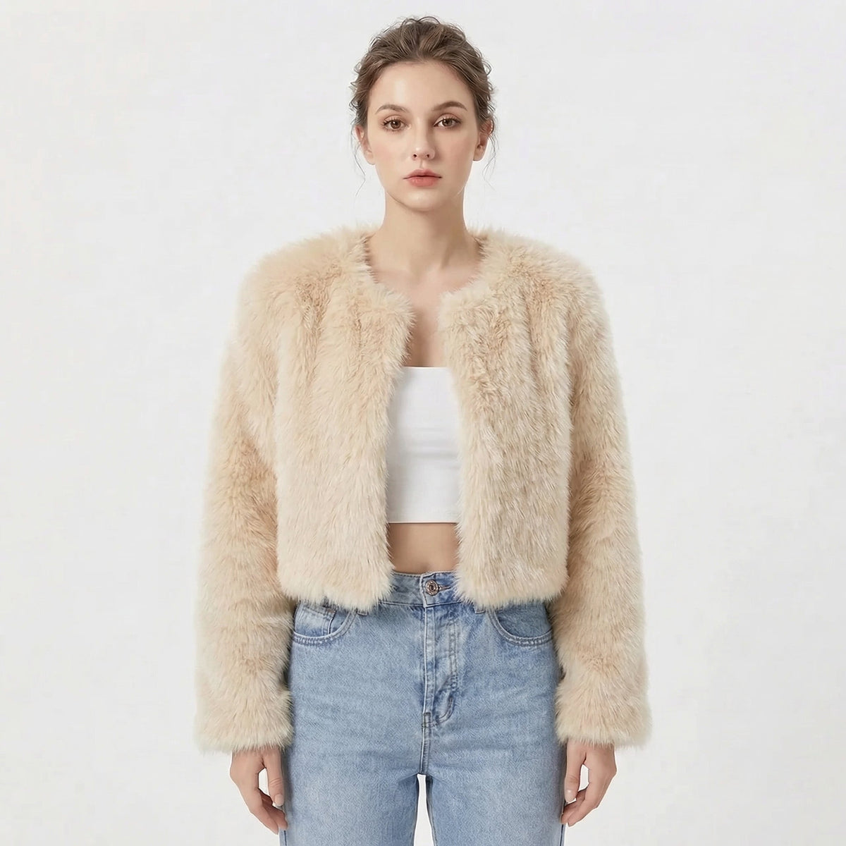Damen kurze Jacke mit offenem Schnitt