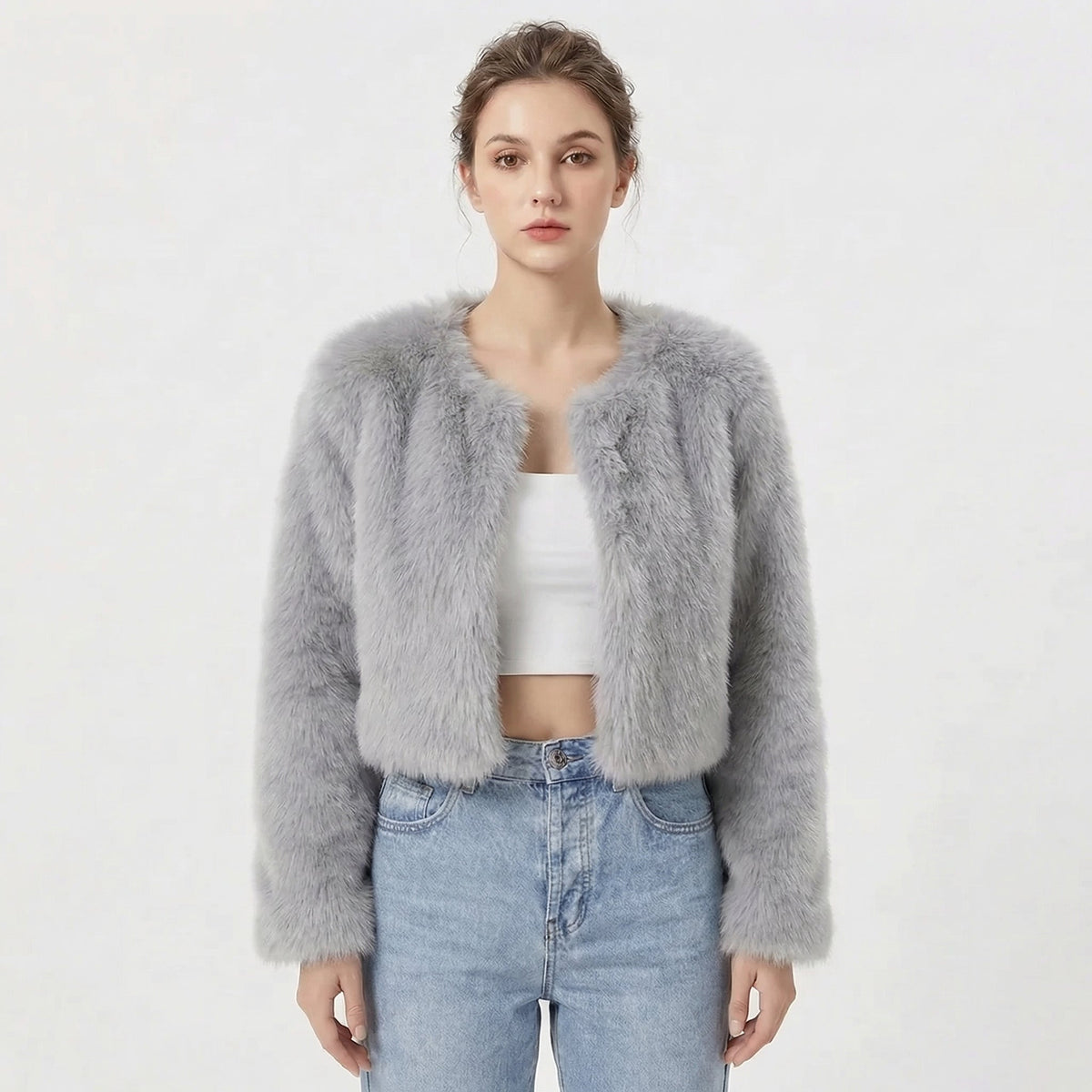 Damen kurze Jacke mit offenem Schnitt
