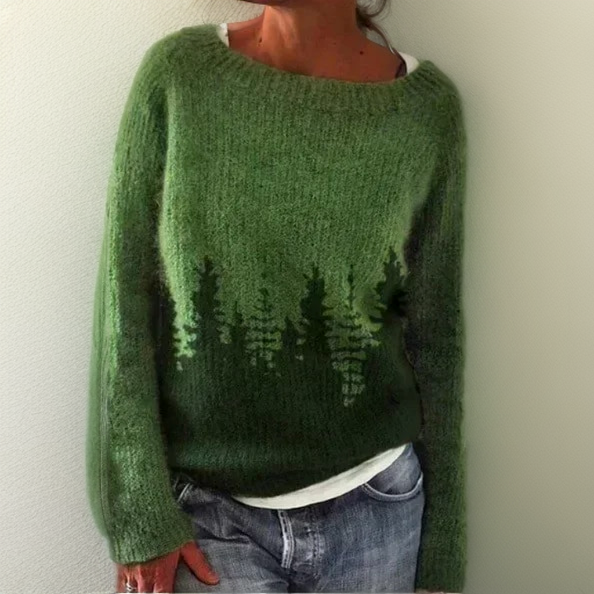 Damen Pullover mit Rundhalsausschnitt in lockerer Passform