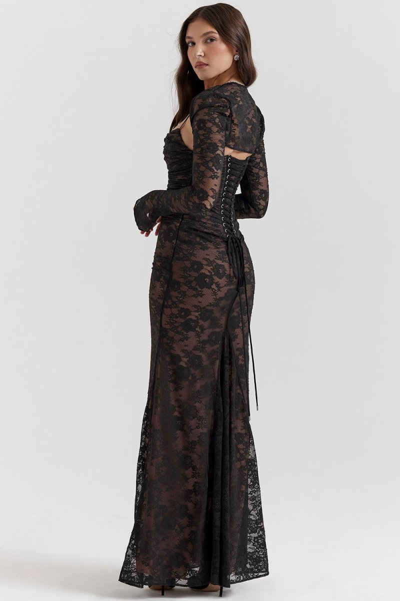 Thalassa Spitze Schulterfrei Maxikleid