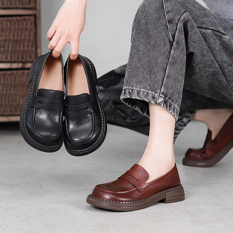 Damen Penny-Loafer mit breitem Zehenraum