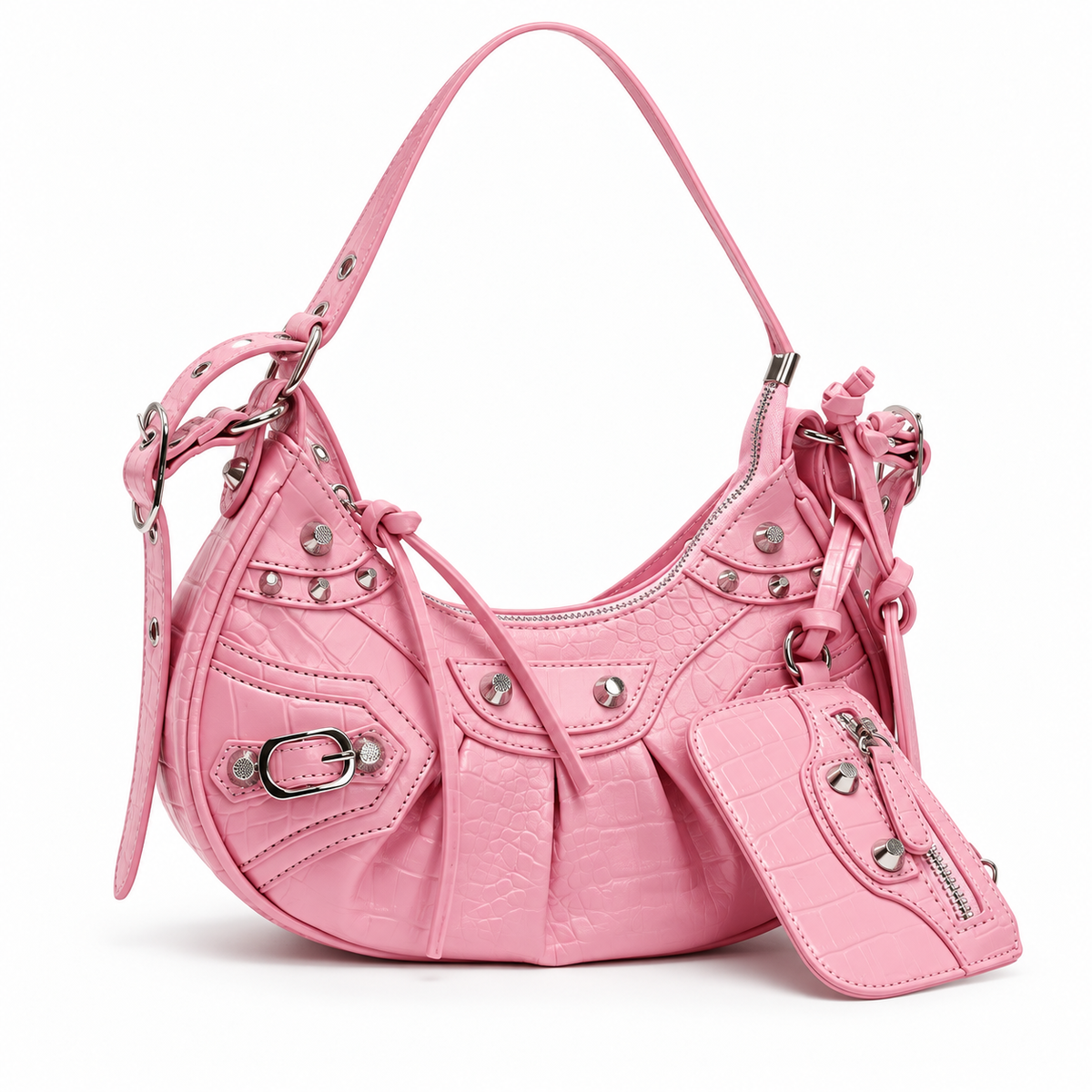 Damen kompakte Crossbody Tasche mit Reißverschluss