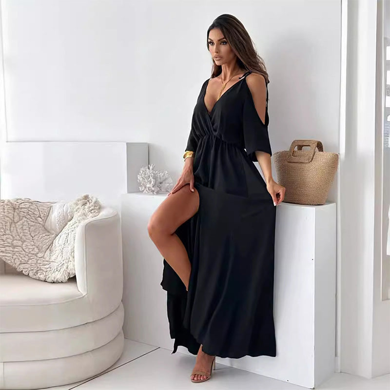 Damen Maxikleid mit Schlitz