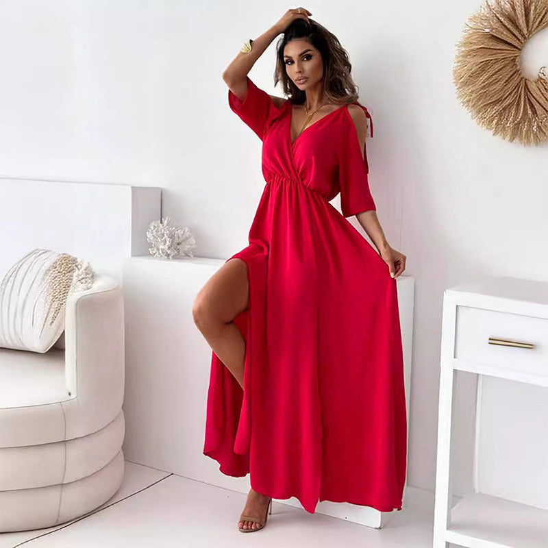 Damen Maxikleid mit Schlitz