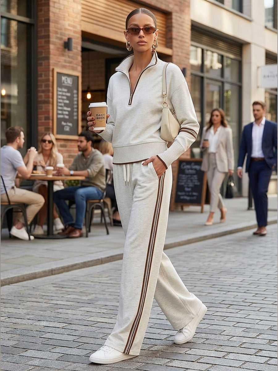 Damen Sweatshirt-Set mit weiter Hose