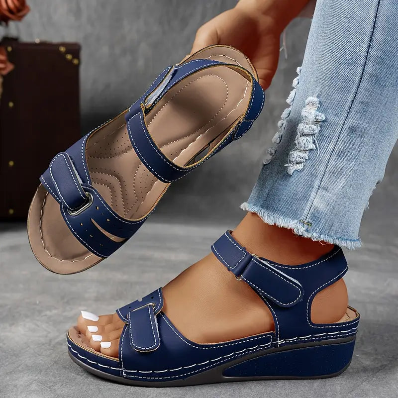 Damen orthopädische Ledersandalen mit Fußbett