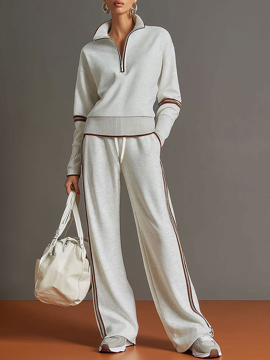 Damen Sweatshirt-Set mit weiter Hose