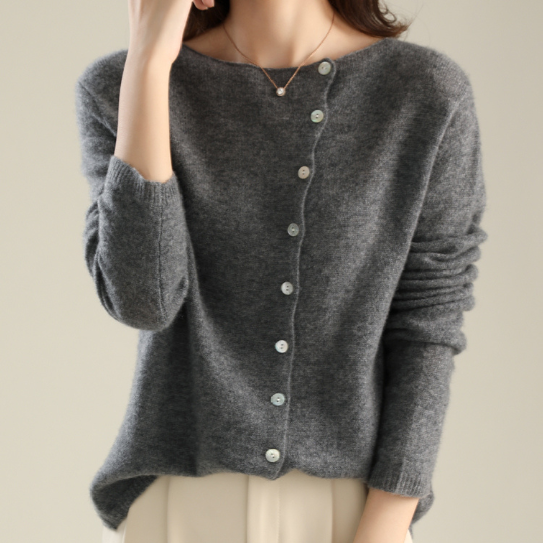 Damen Sweater mit Knopfleiste