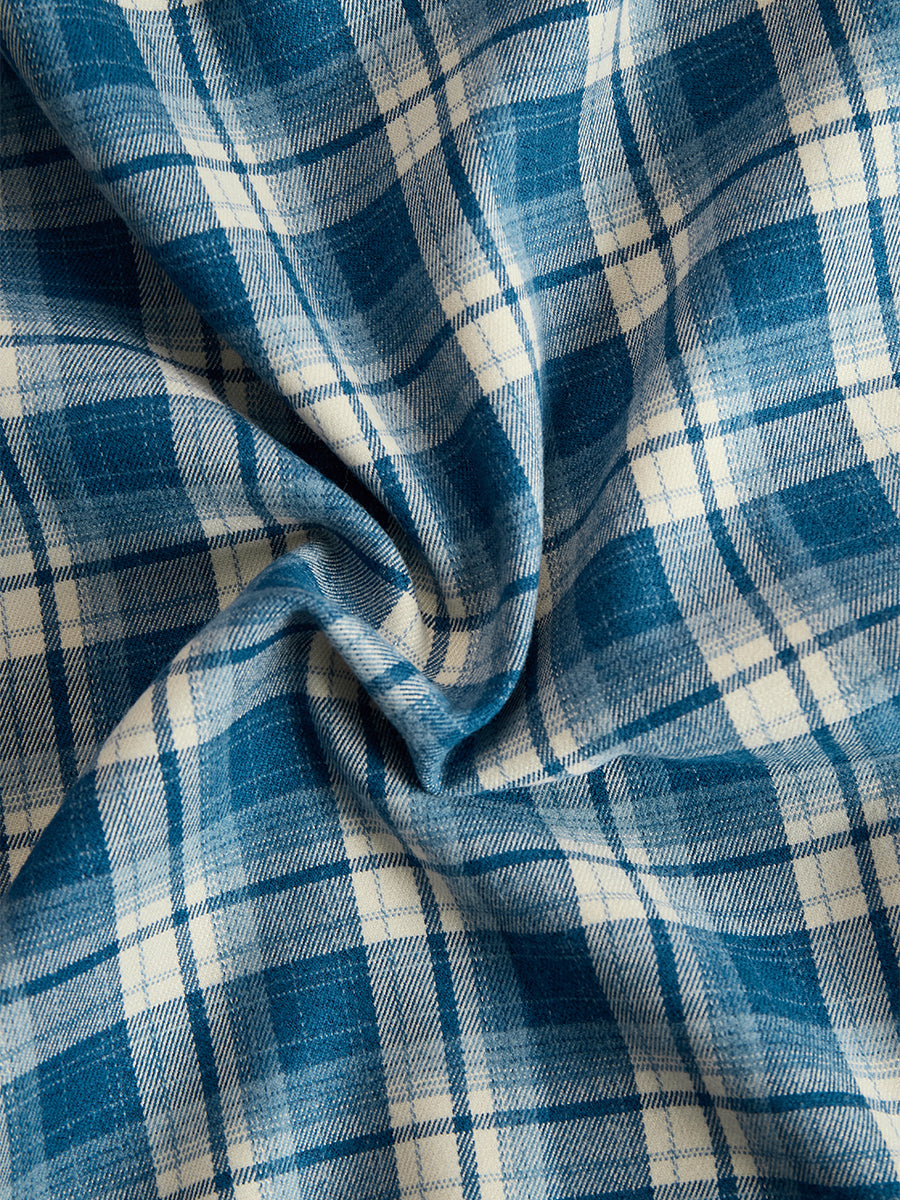 Damen Maxikleid mit Karomuster und Gürtel