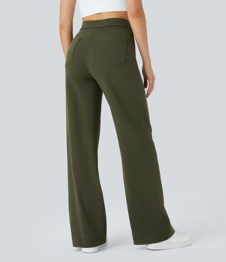Damen Bürohose mit hoher Taille und Taschen
