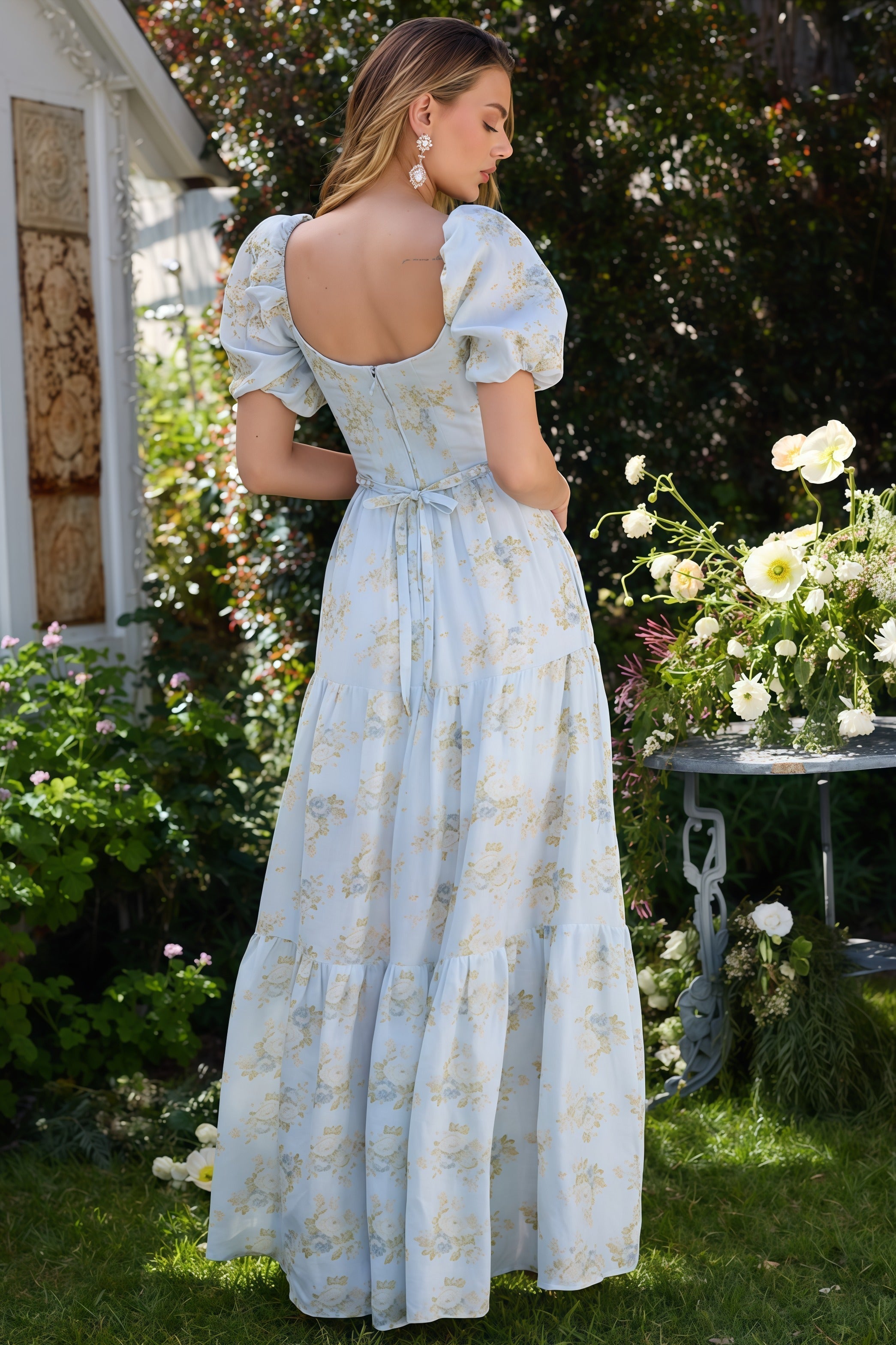 Damen Maxikleid aus Fließstoff