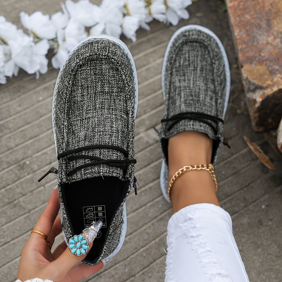 Damen leichte Sneaker mit rutschfester Sohle