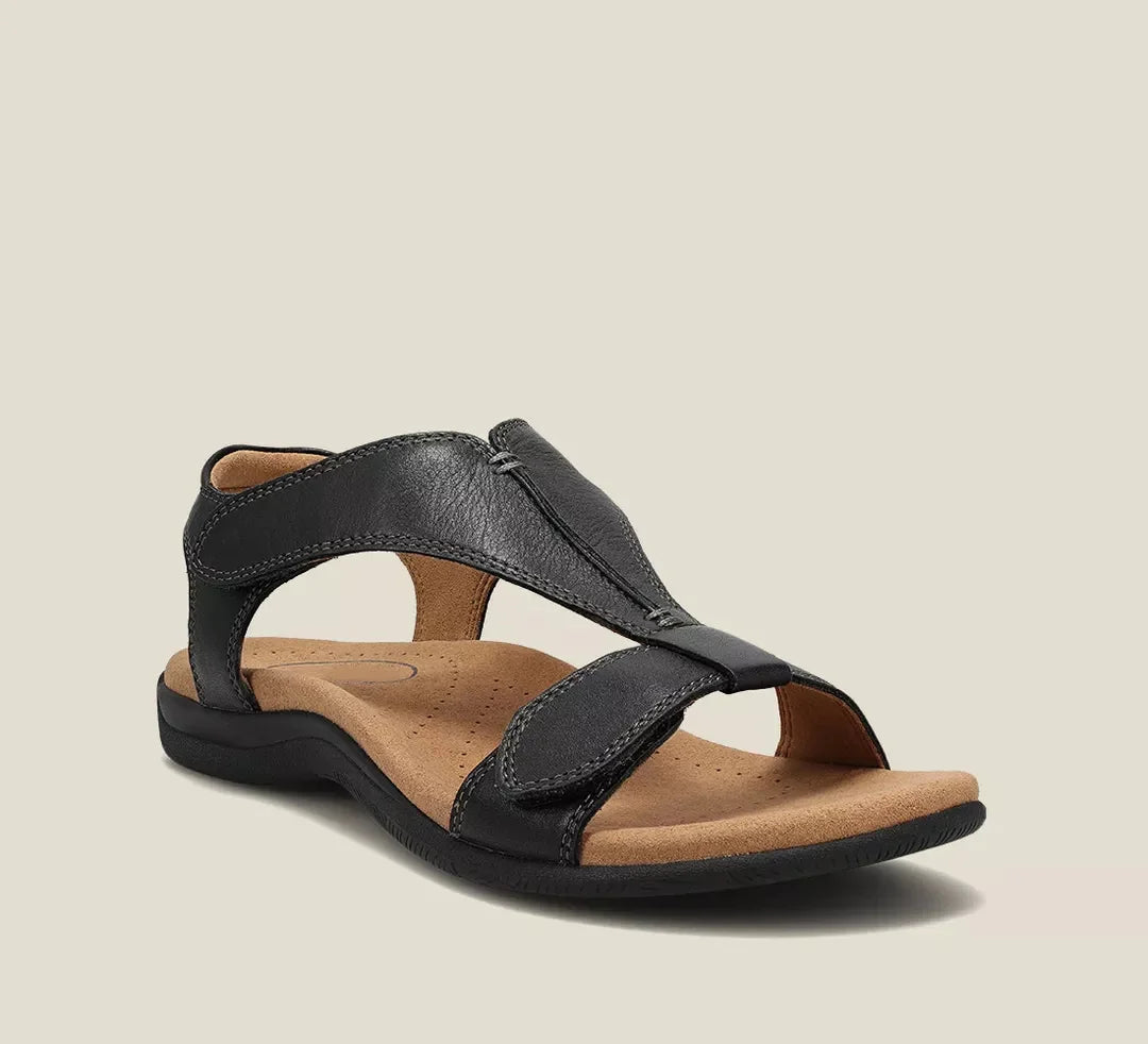 Damen orthopädische Ledersandalen mit verstellbarem Riemen