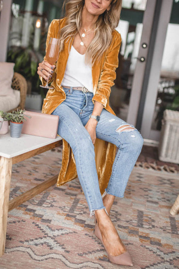 Damen Kimono-Mantel aus Samt