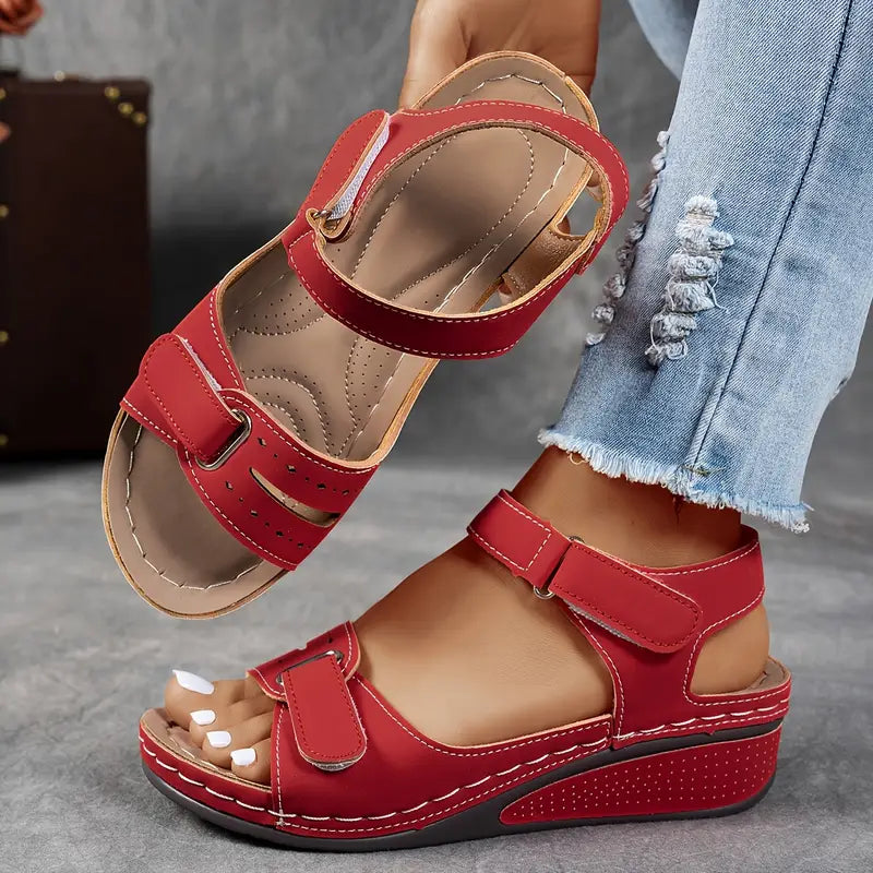 Damen orthopädische Ledersandalen mit Fußbett