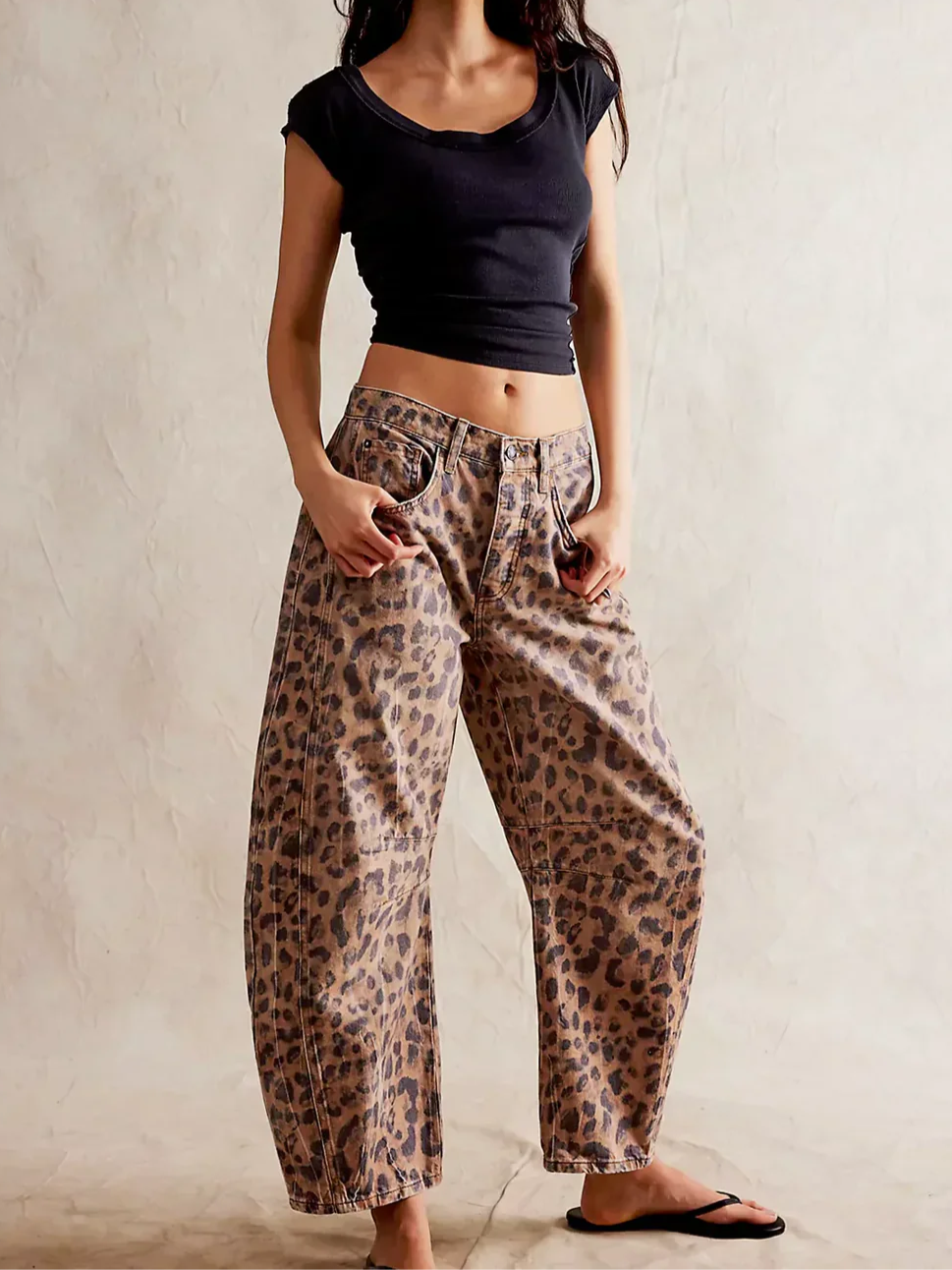 Damen Barrel-Leg-Jeans mit weitem Bein