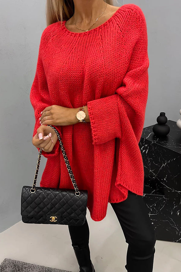 Damen Zopfstrickpullover mit Rundhalsausschnitt